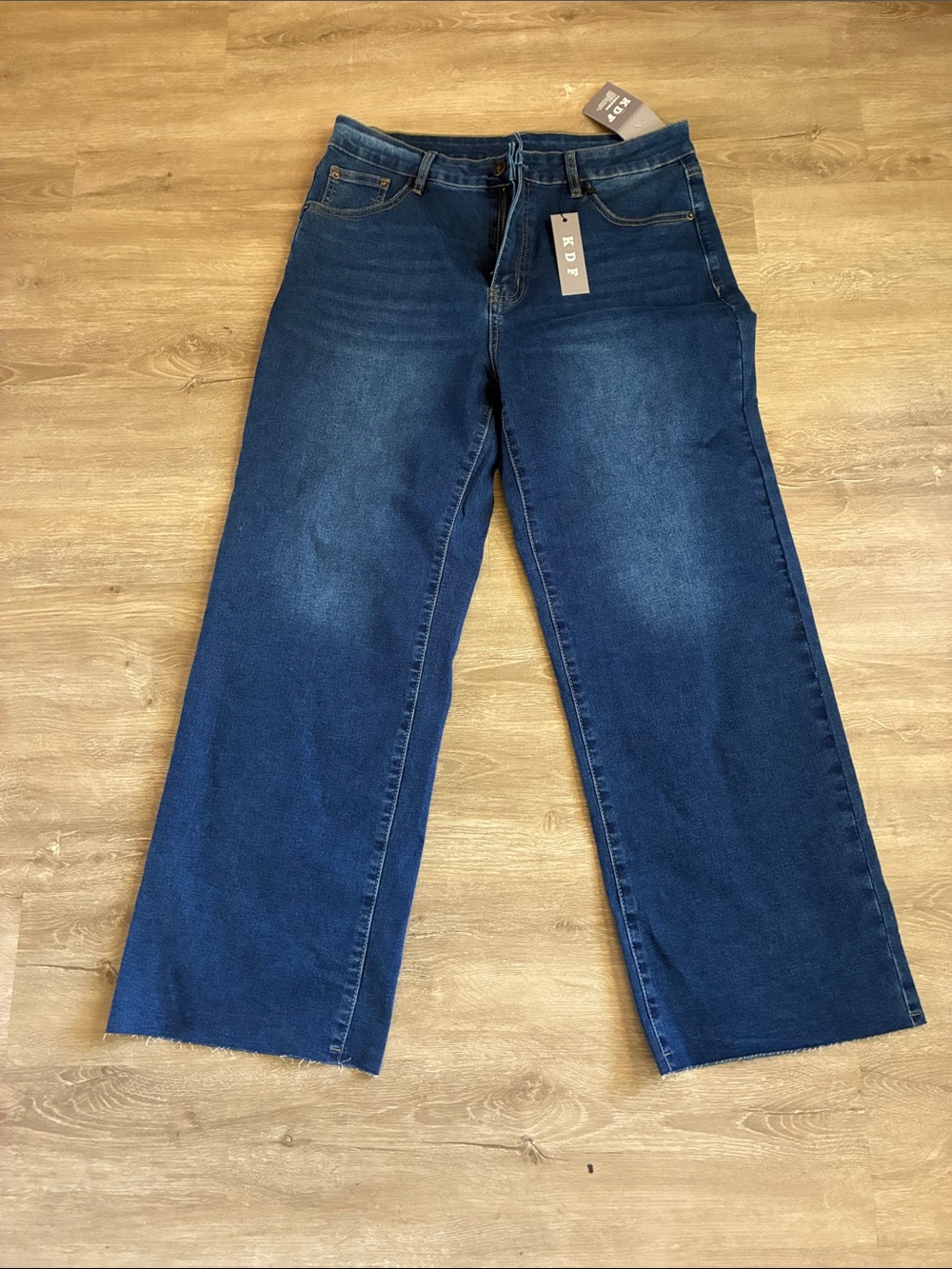 High-Rise Straight Leg Jeans in Dark Blue NWT